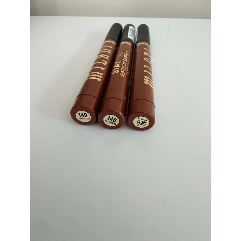 Milani Matte Lip Crayon Womens 0.05oz 140 So Obsessed 3pk Longwear NWT
